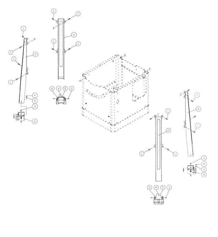 Stand Assembly Diagram and Parts List for 708482K JPS-10 Jet Table Saw