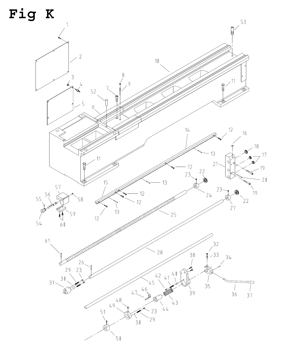 Fig-11 Diagram and Parts List for GH-1340W-1 321126 Jet Lathe