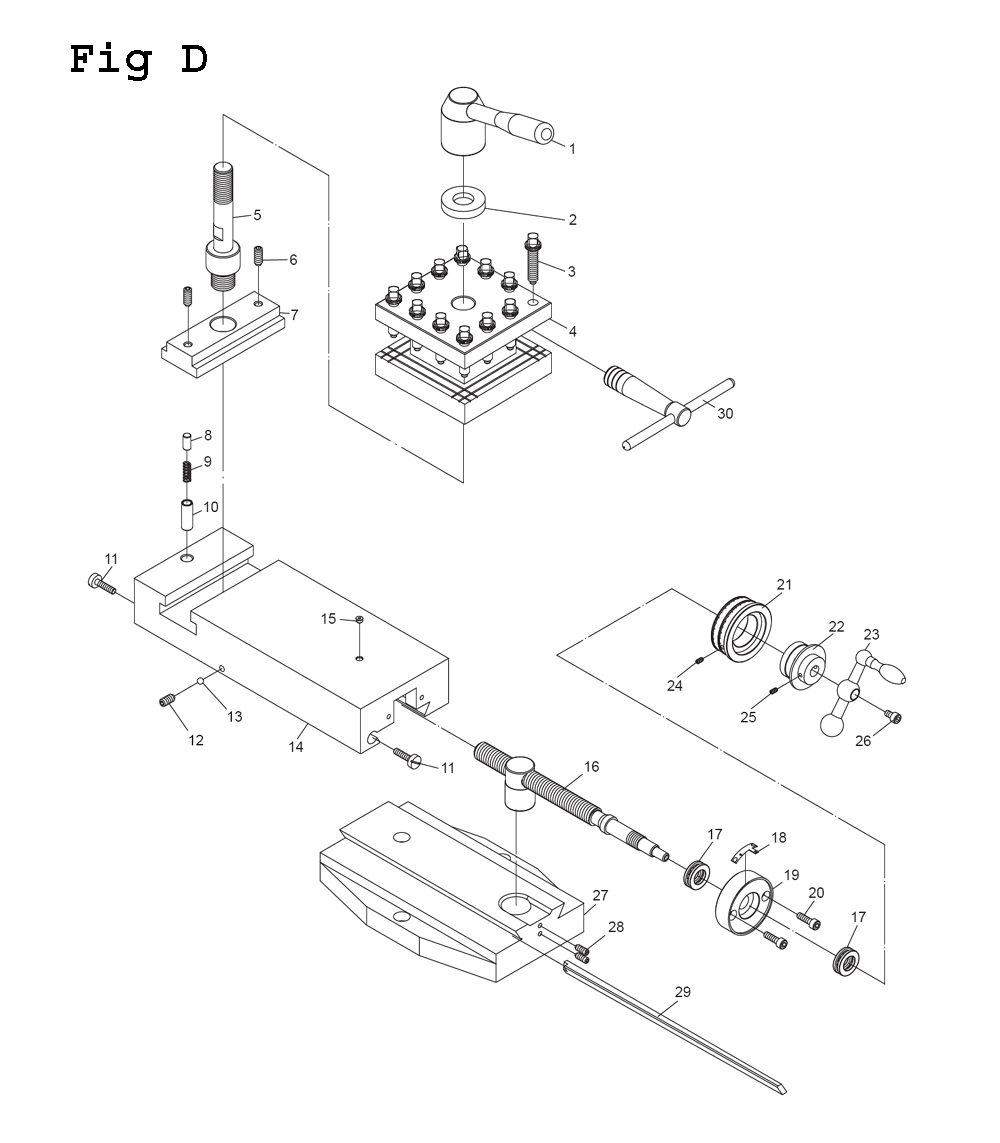 Fig-8 Diagram and Parts List for EGH-1740 892509 Jet Lathe