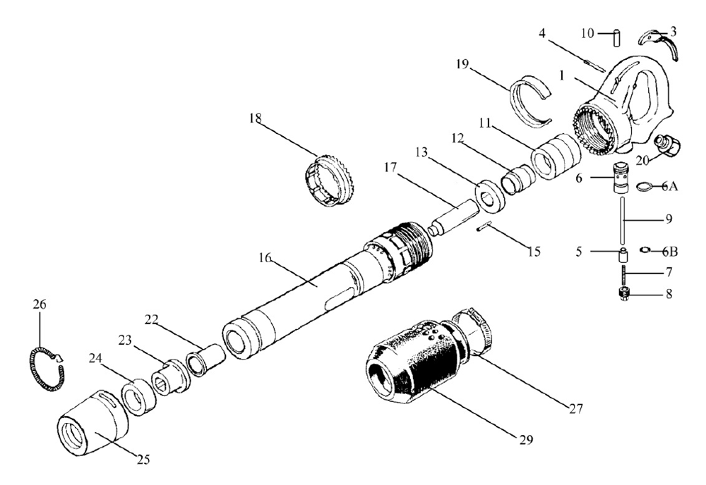 Fig-0 Diagram and Parts List for 550610  Jet Riveter