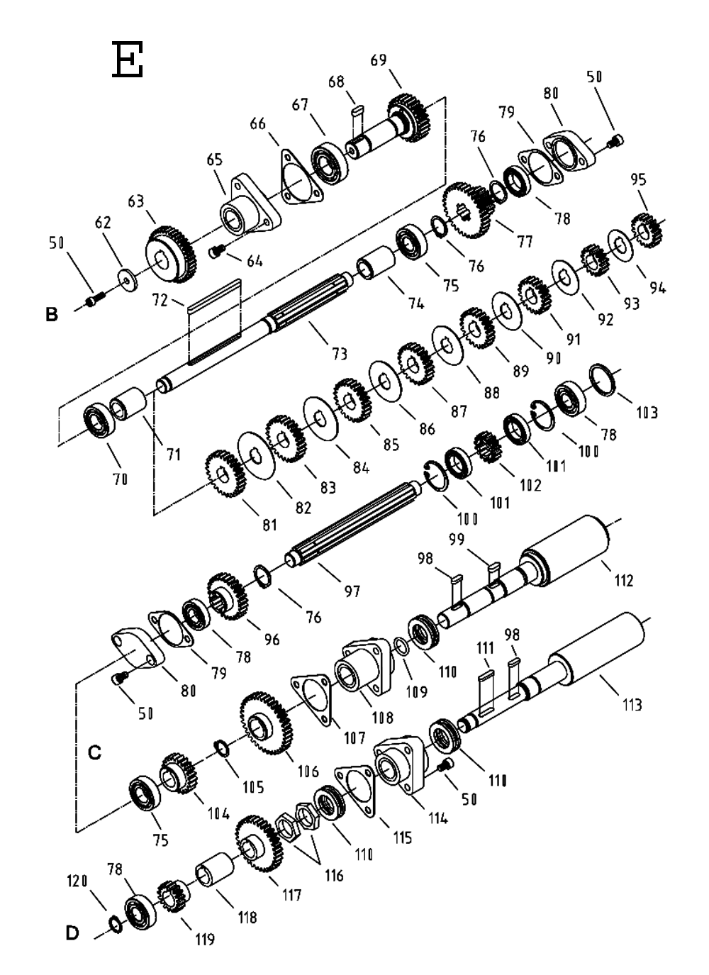 Fig-5 Diagram and Parts List for 321142  Jet Lathe