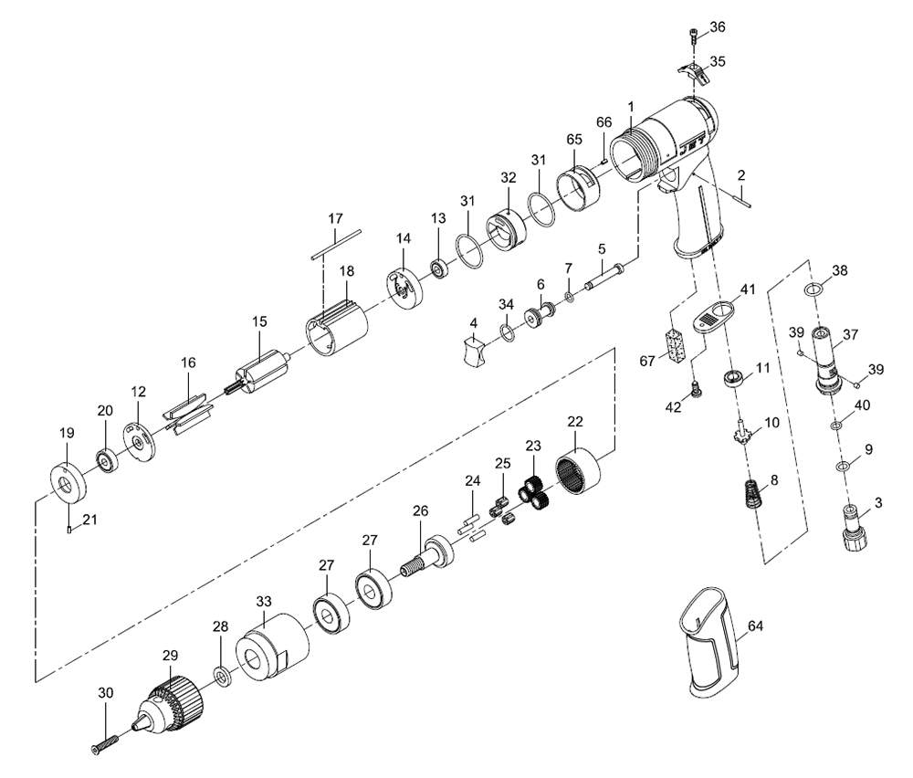 Fig-0 Diagram and Parts List for 505610  Jet Drill