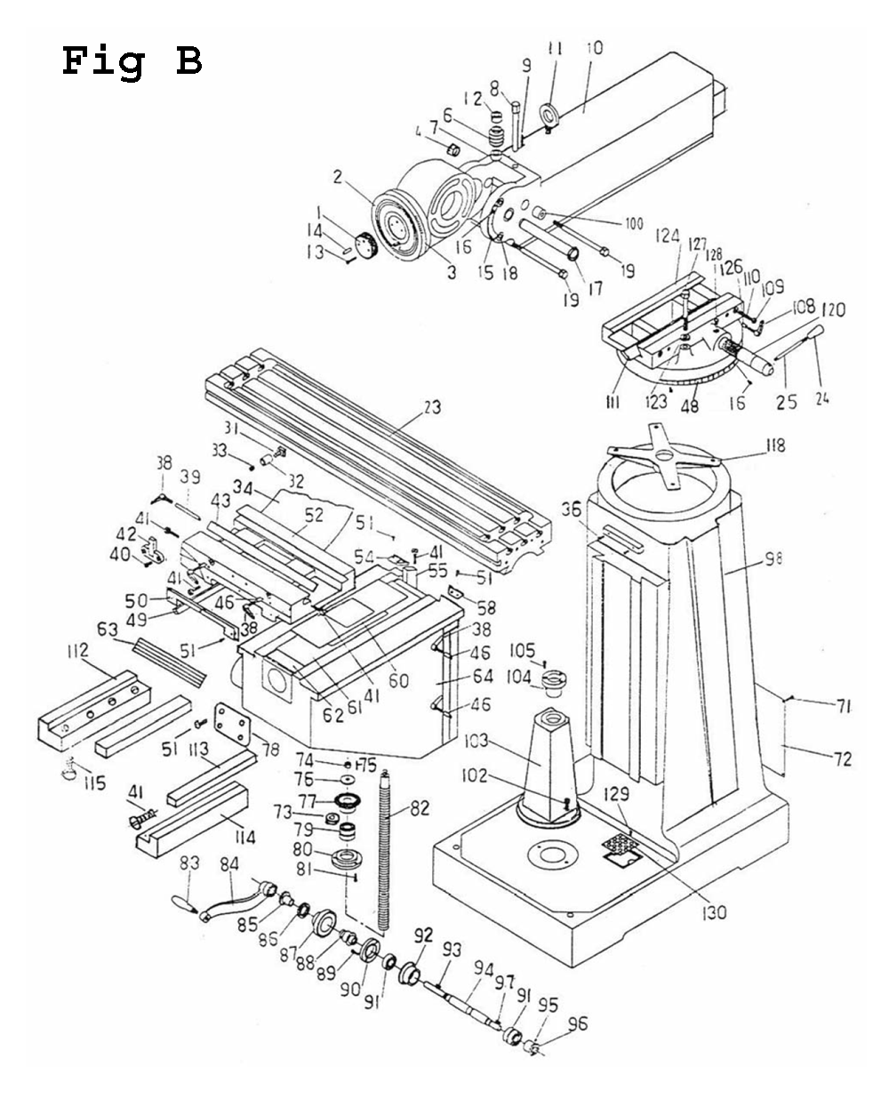 Fig-2 Diagram and Parts List for JTM-1050 690160 Jet Mill
