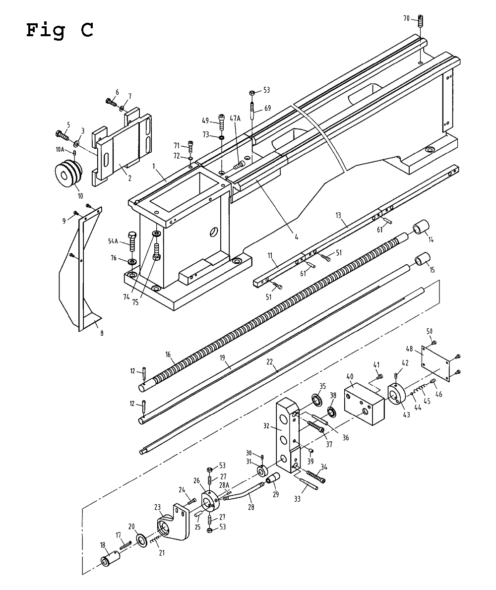 Fig-3 Diagram and Parts List for BDB-1340A 321108 Jet Lathe
