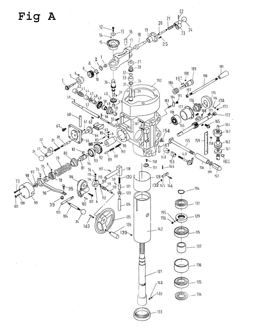 Fig-1 Diagram and Parts List for JTM-1050 690160 Jet Mill