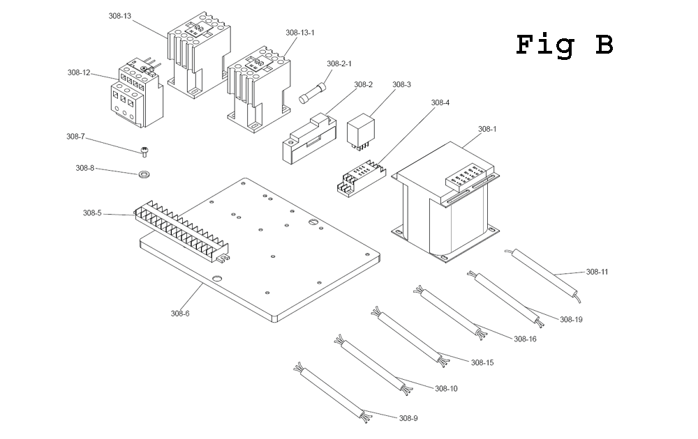 Fig-2 Diagram and Parts List for EHB-1018V 891060 Jet Table Saw