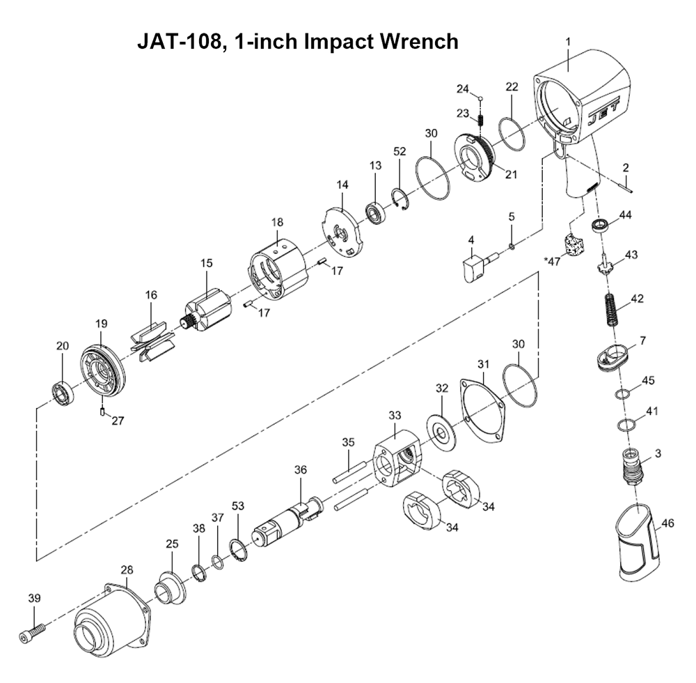 Fig-0 Diagram and Parts List for 505108  Jet Wrench