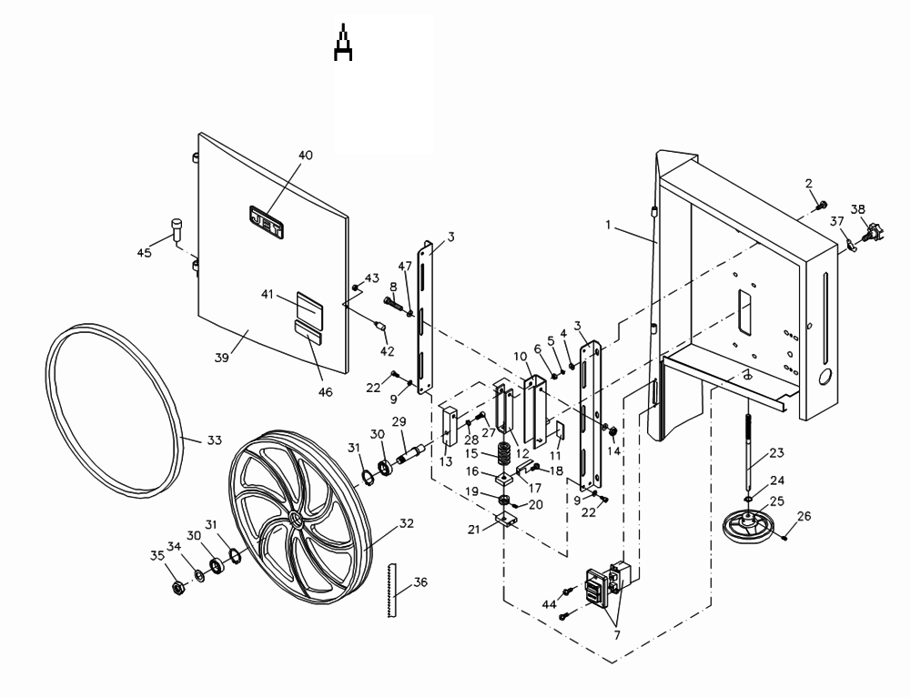 Fig-0 Diagram and Parts List for 708749B  Jet Table Saw