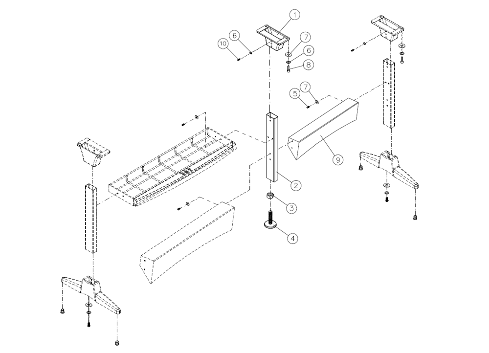 Fig-0 Diagram and Parts List for JWL-1221VS 719203 Jet Tool Stand & Cart