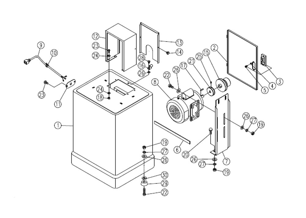 Fig-0 Diagram and Parts List for 414502  Jet Table Saw