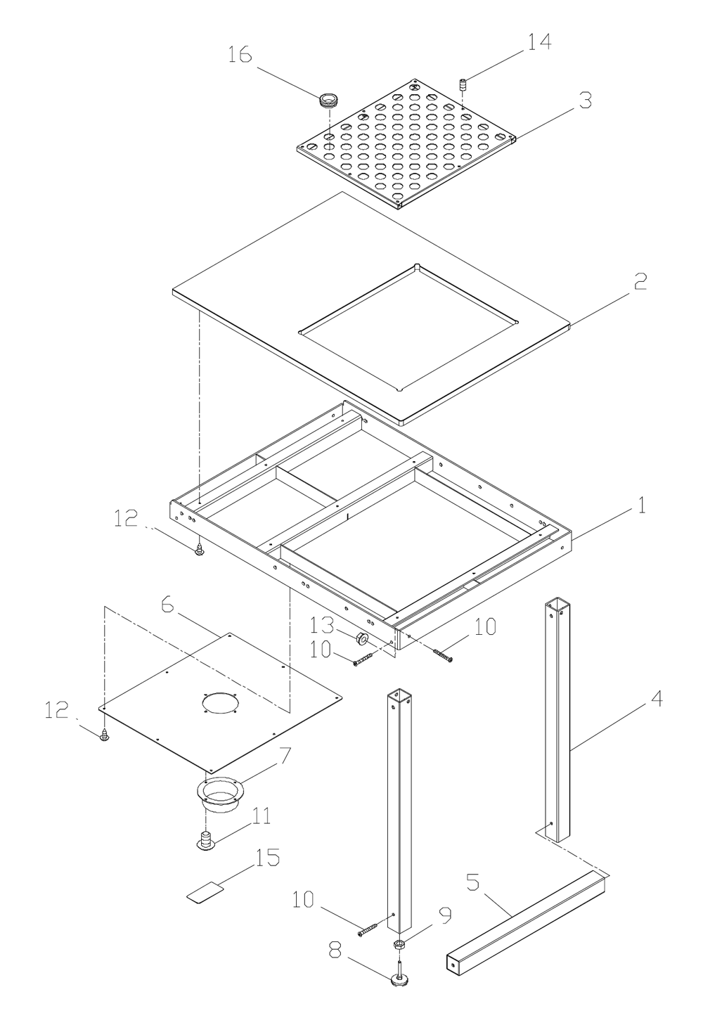 Page 1 Diagram and Parts List for 708403K  Jet Tool Stand & Cart