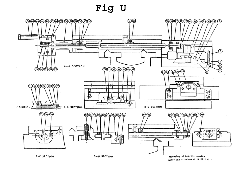 Fig-22 Diagram and Parts List for GHB-1340A 321127 Jet Lathe