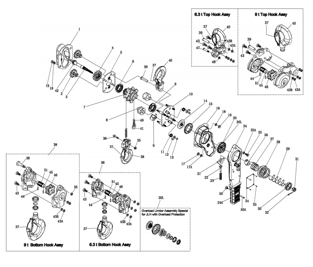 Fig-0 Diagram and Parts List for JLH-900WO-5 460005 Jet Miscellaneous