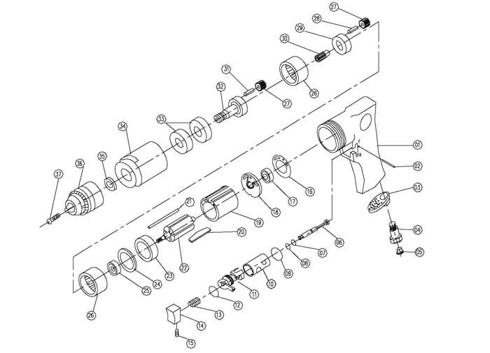 Page 1 Diagram and Parts List for JSM-704A  Jet Drill