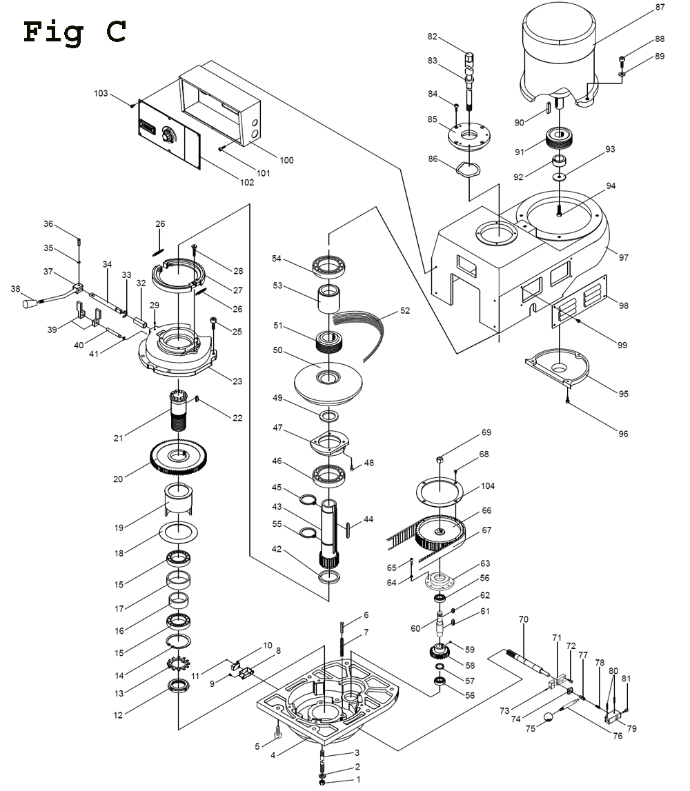 Fig-3 Diagram and Parts List for ETM-949EVS  Jet Mill