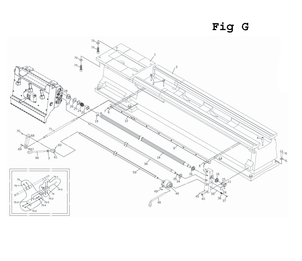 Fig-12 Diagram and Parts List for EGH-1880 892606 Jet Lathe