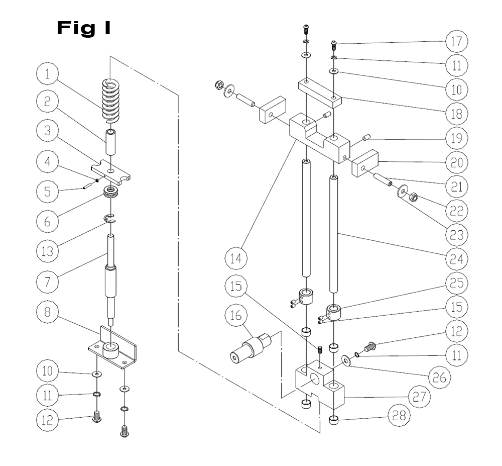 Fig-7 Diagram and Parts List for 714800  Jet Table Saw