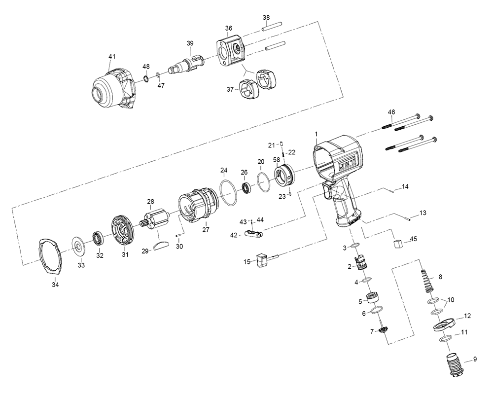 Fig-0 Diagram and Parts List for 505121  Jet Wrench
