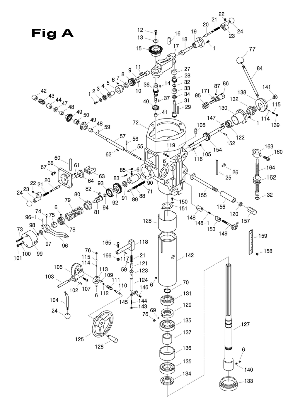 Fig-1 Diagram and Parts List for 698118  Jet Mill