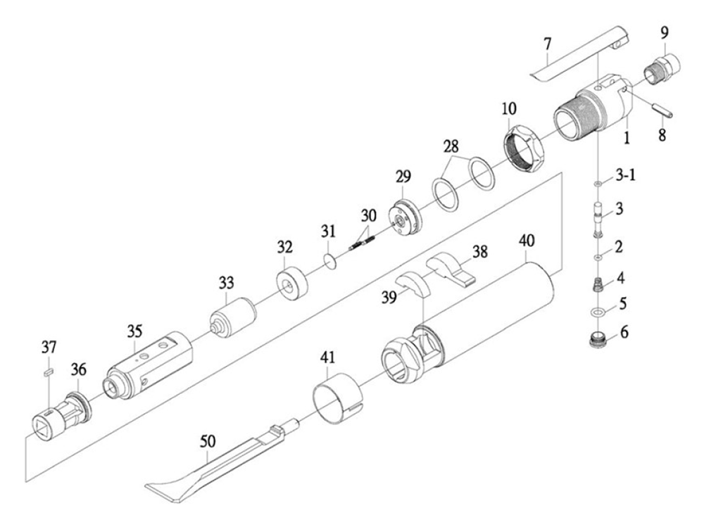 Fig-0 Diagram and Parts List for 505821  Jet Scaler