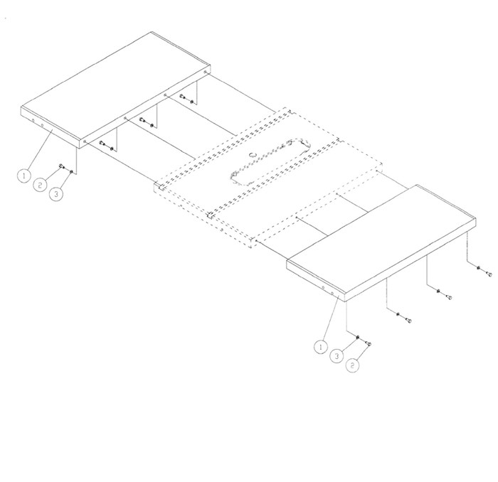 Cast Iron Wings Diagram and Parts List for 708482K JPS-10 Jet Table Saw