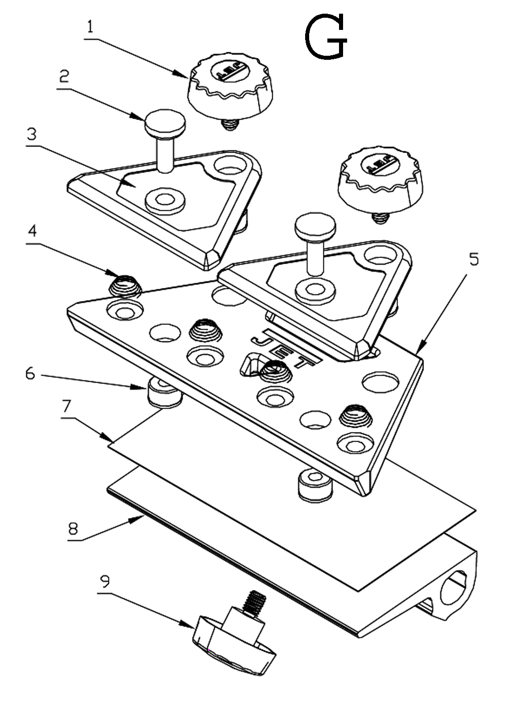 Fig-5 Diagram and Parts List for 708015  Jet Shaper