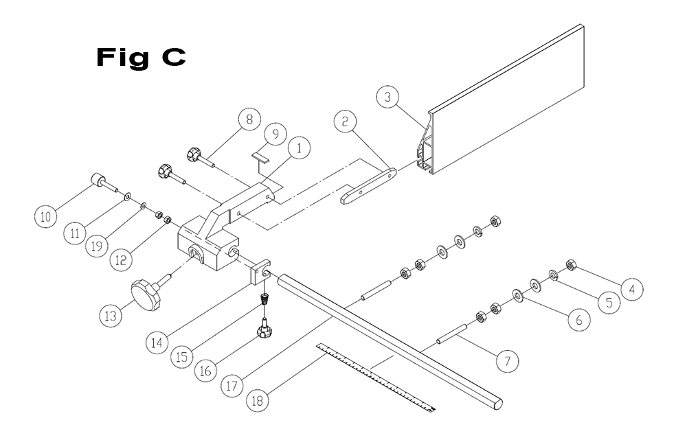 Fig-6 Diagram and Parts List for 714700  Jet Table Saw