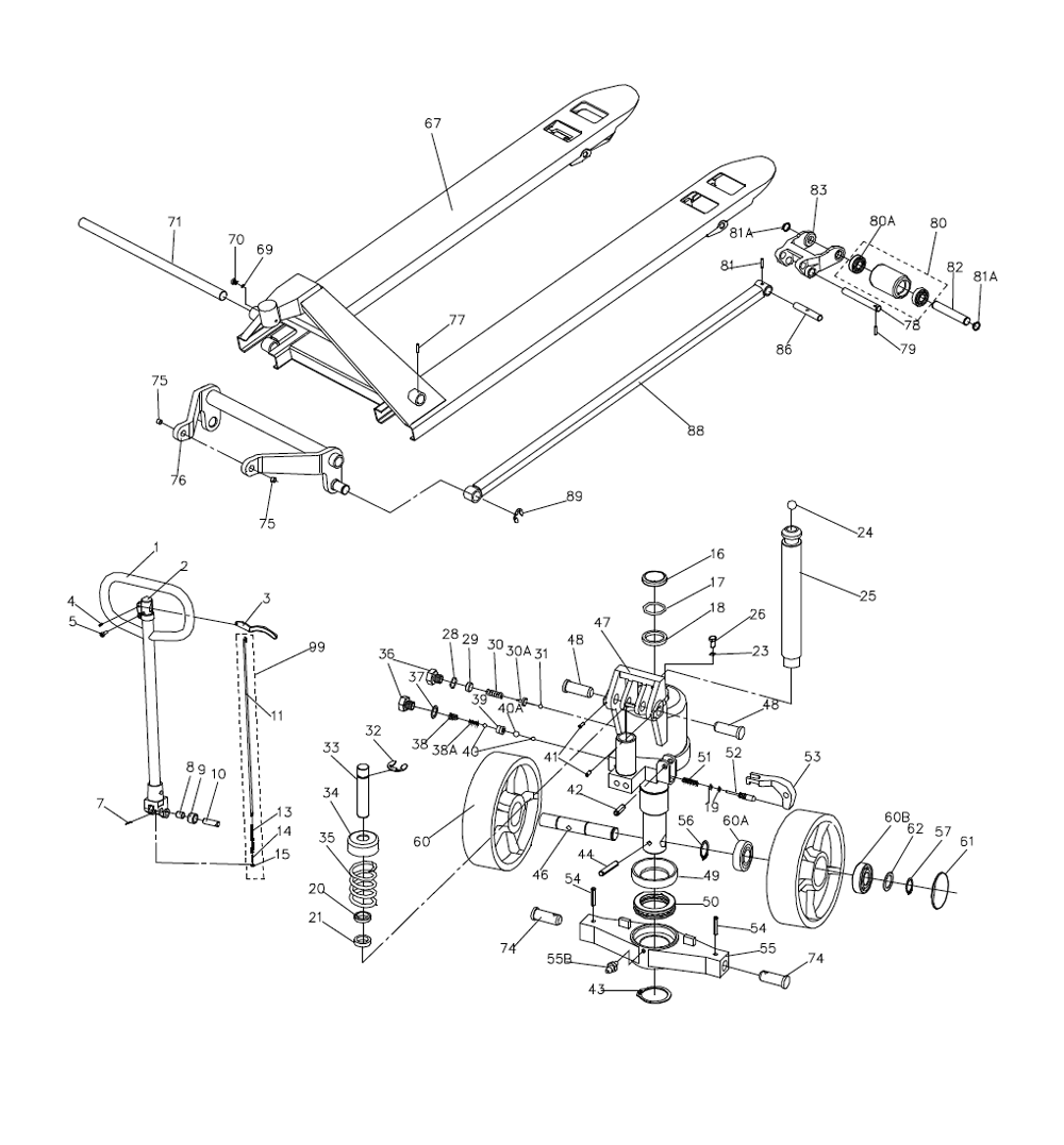 Page 1 Diagram and Parts List for 151004  Jet Hand Truck & Dolly
