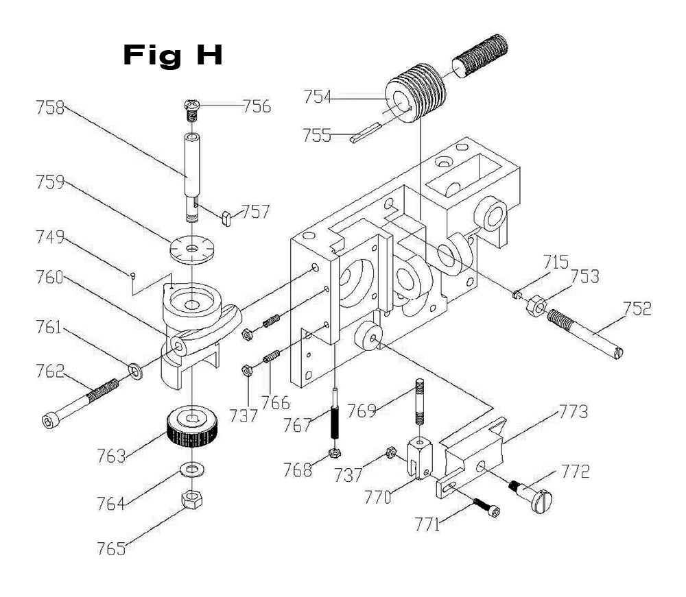 Fig-12 Diagram and Parts List for 321379  Jet Lathe