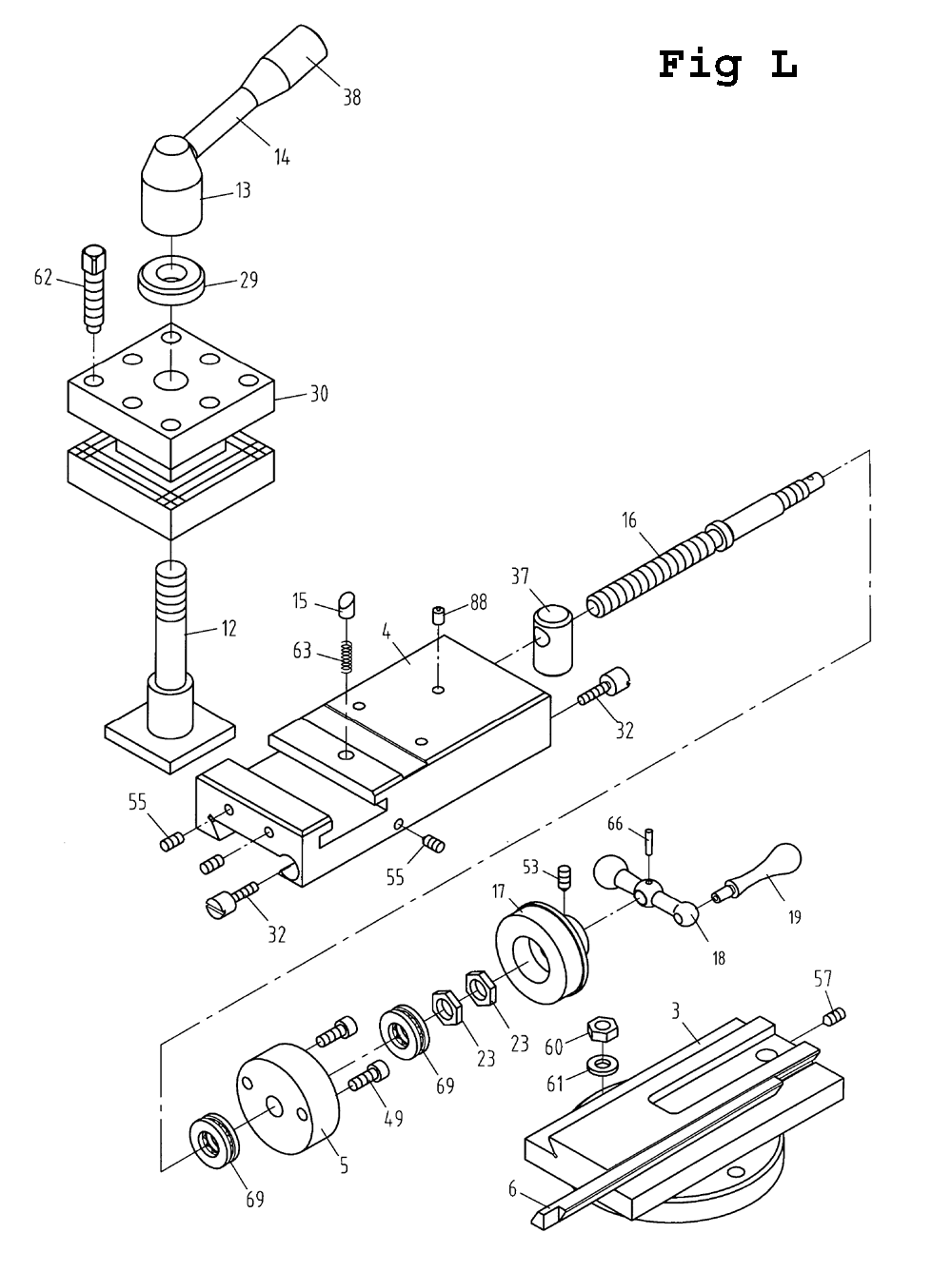 Fig-12 Diagram and Parts List for GHB-1340A 321103 Jet Lathe