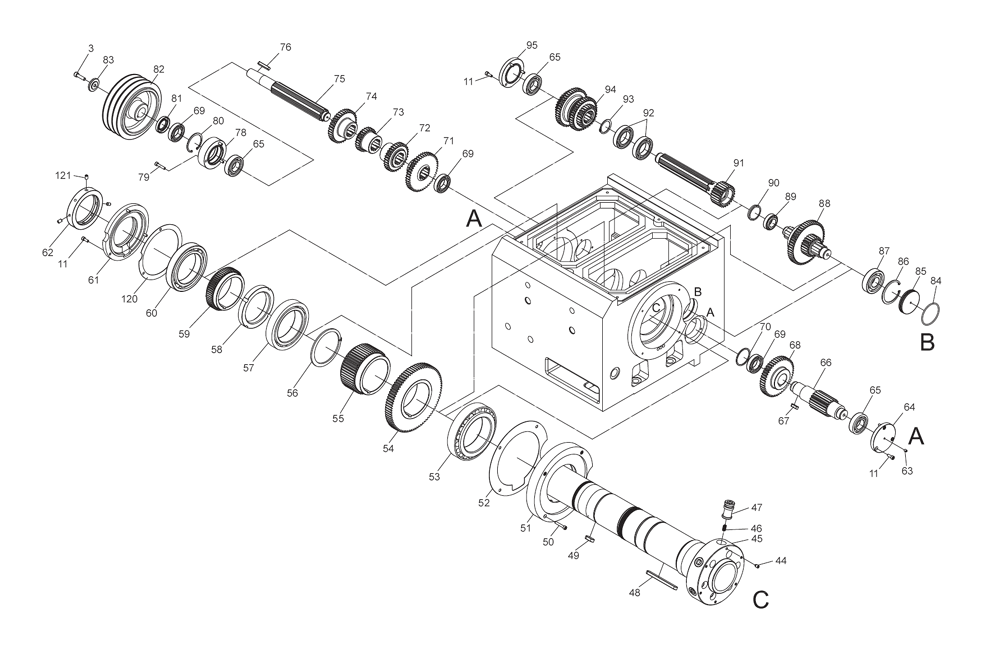 Fig-1 Diagram and Parts List for EGH-1740 892509 Jet Lathe