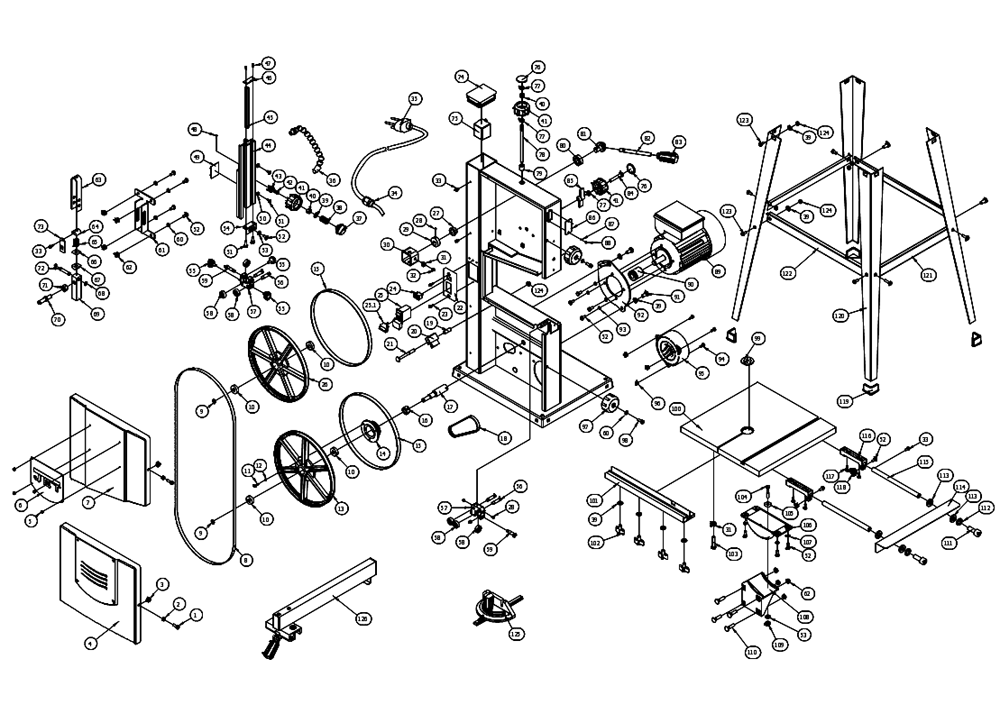 Page 1 Diagram and Parts List for 707200  Jet Saw