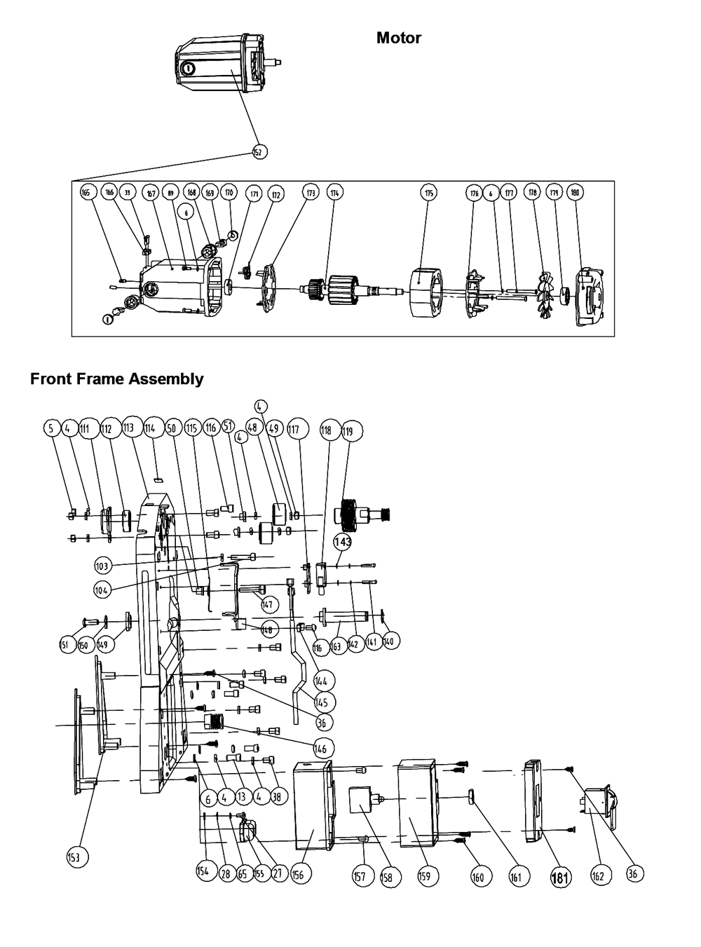 Fig-2 Diagram and Parts List for 707400  Jet Planer Jointer