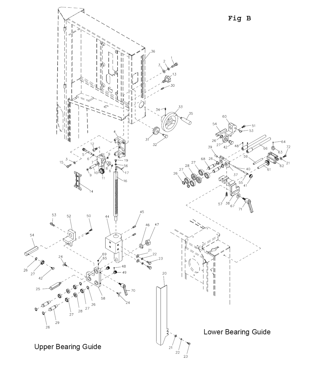 Fig-2 Diagram and Parts List for 708755B  Jet Table Saw