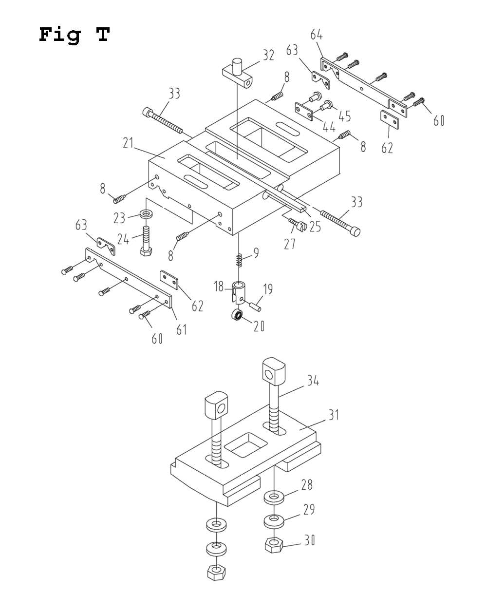Fig-20 Diagram and Parts List for GH-1640ZX 321439 Jet Lathe
