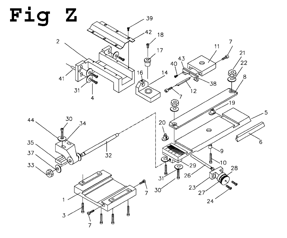 Fig-26 Diagram and Parts List for GH-1440W-3 321149 Jet Lathe
