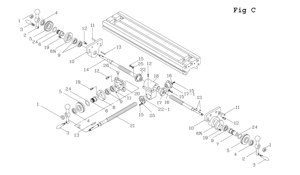 Fig-1 Diagram and Parts List for JTM-1054R 692226 Jet Mill