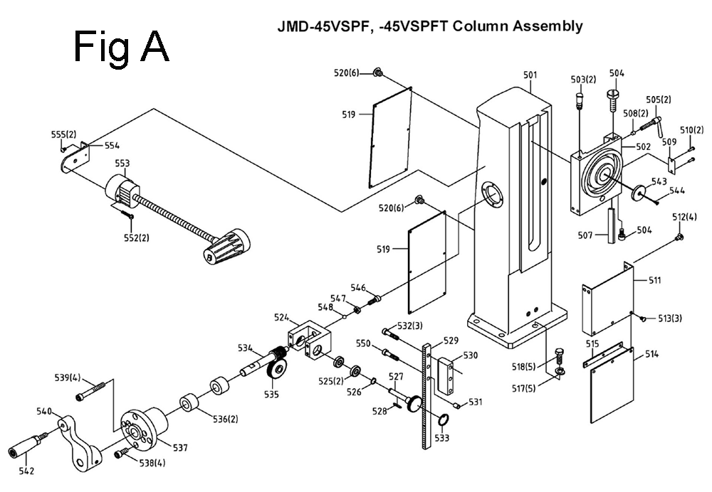 Fig-1 Diagram and Parts List for 351156  Jet Mill