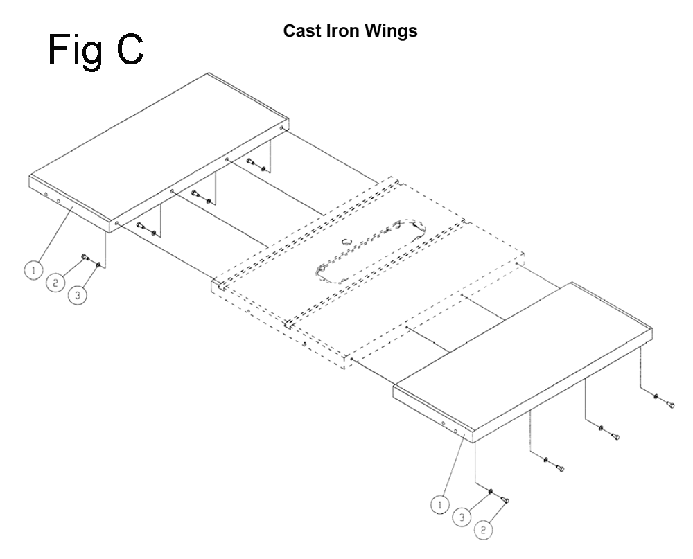 Fig-3 Diagram and Parts List for 708480K  Jet Table Saw