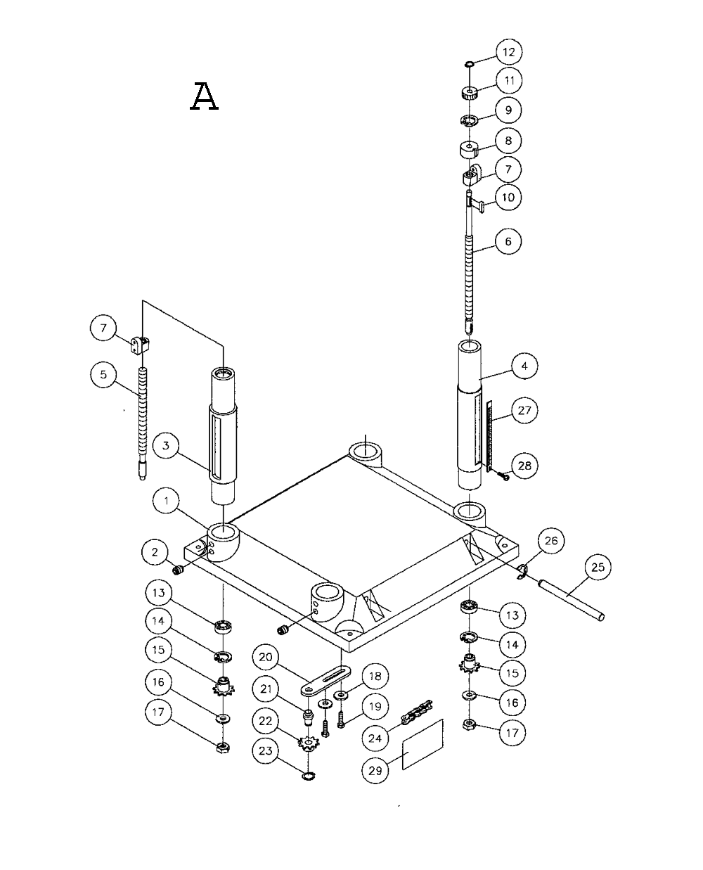 Fig-1 Diagram and Parts List for 708538  Jet Planer Jointer