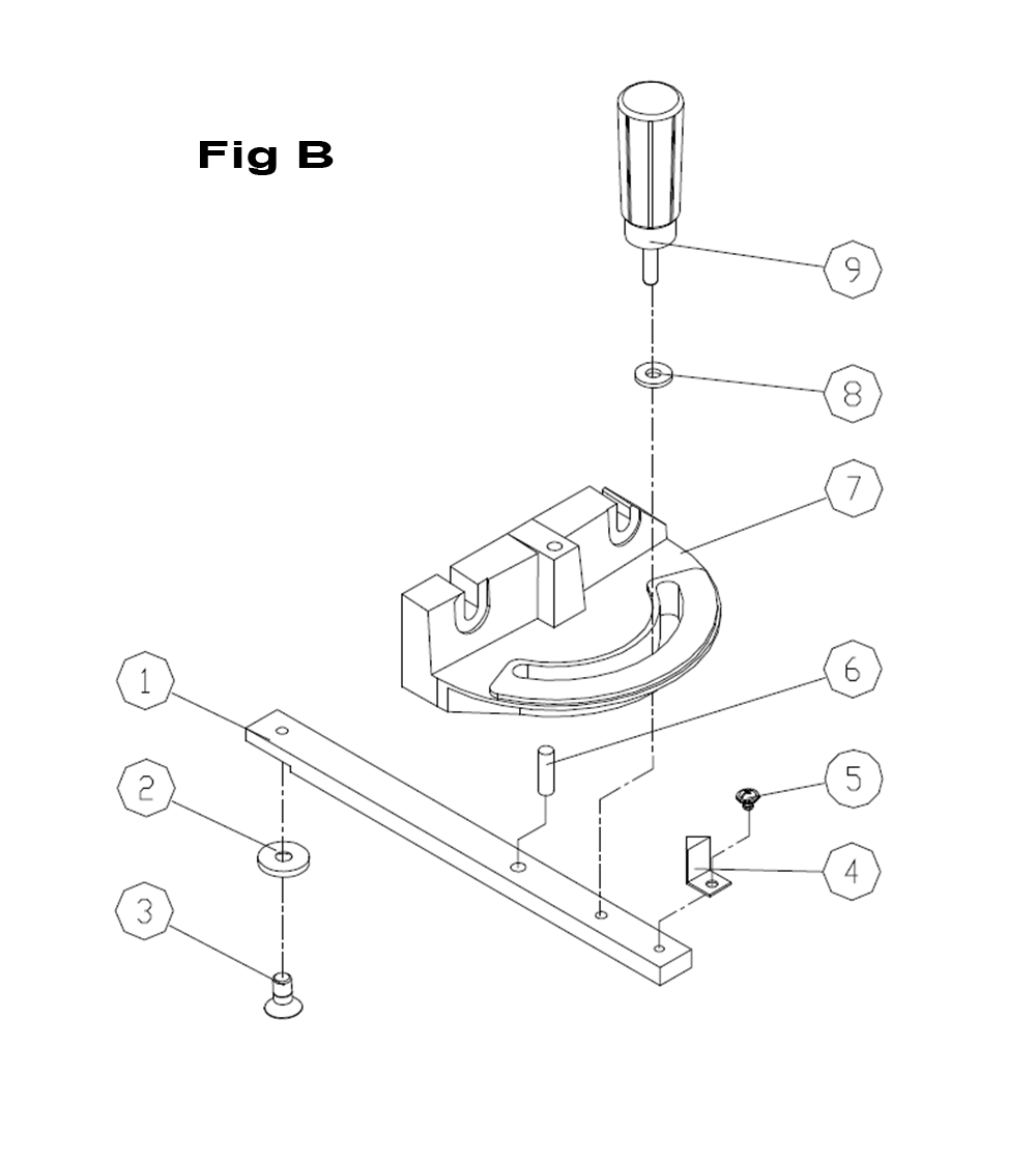 Fig-7 Diagram and Parts List for 714700  Jet Table Saw