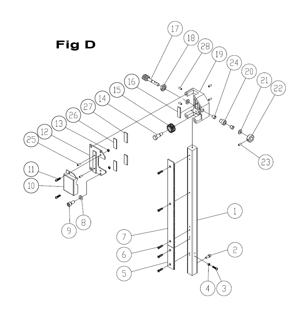 Fig-1 Diagram and Parts List for 714700  Jet Table Saw