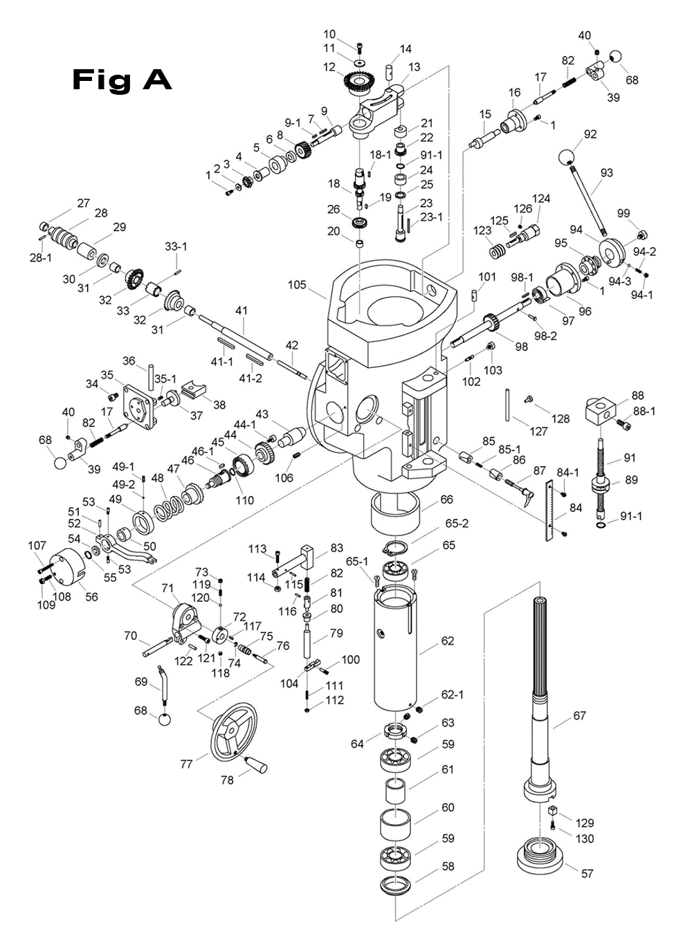 Fig-5 Diagram and Parts List for 698076  Jet Mill