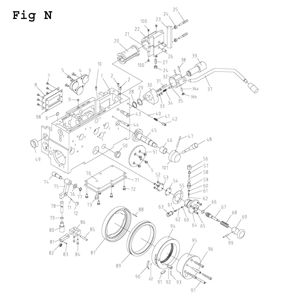 Fig-14 Diagram and Parts List for GH-26120ZH 321892 Jet Lathe