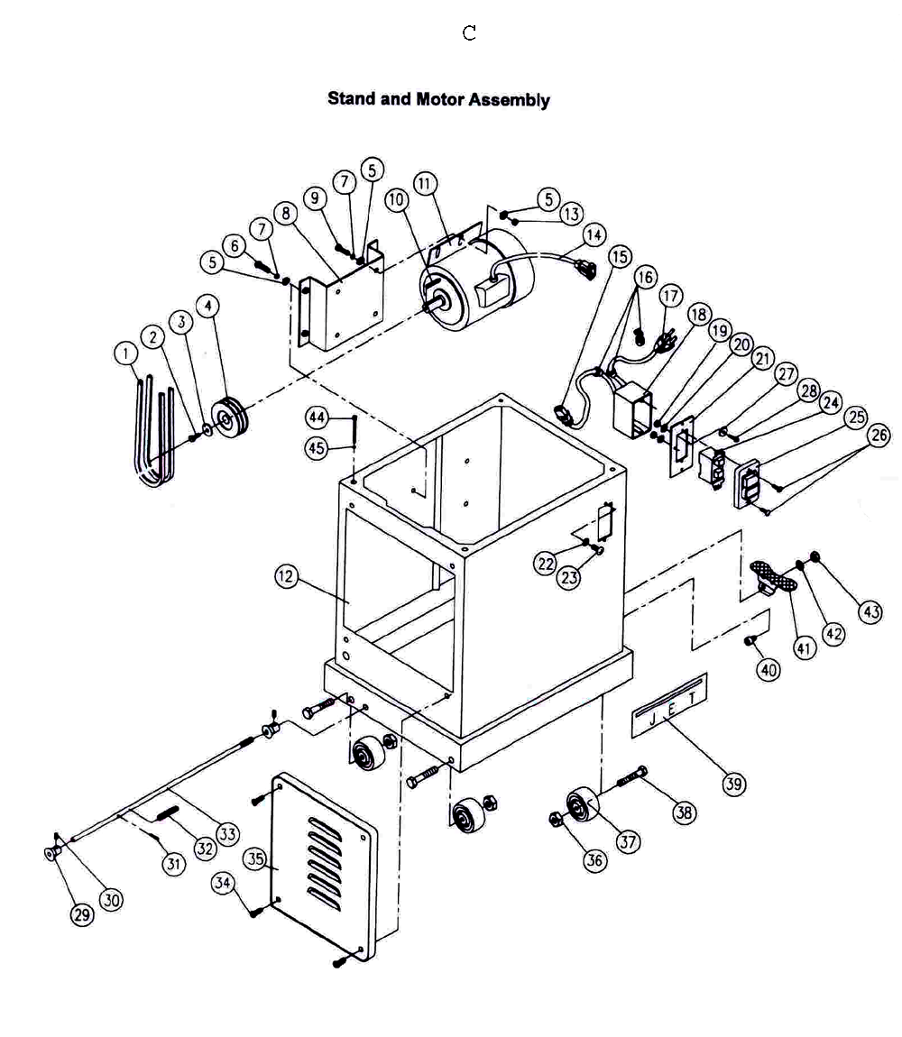 Fig-3 Diagram and Parts List for 708524  Jet Planer Jointer