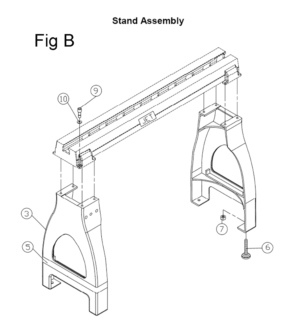 Fig-2 Diagram and Parts List for 708358  Jet Lathe