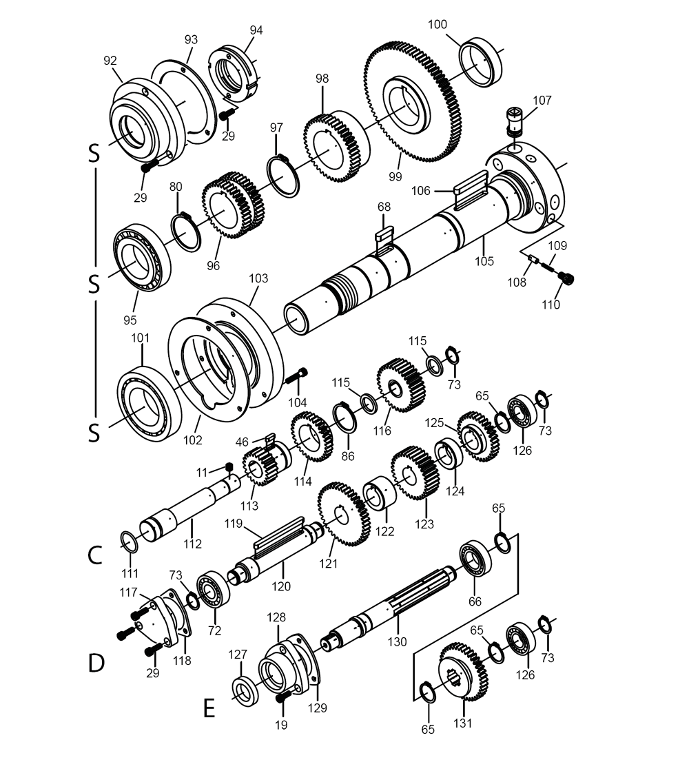 Fig-2 Diagram and Parts List for E-1340VS 892414 Jet Lathe