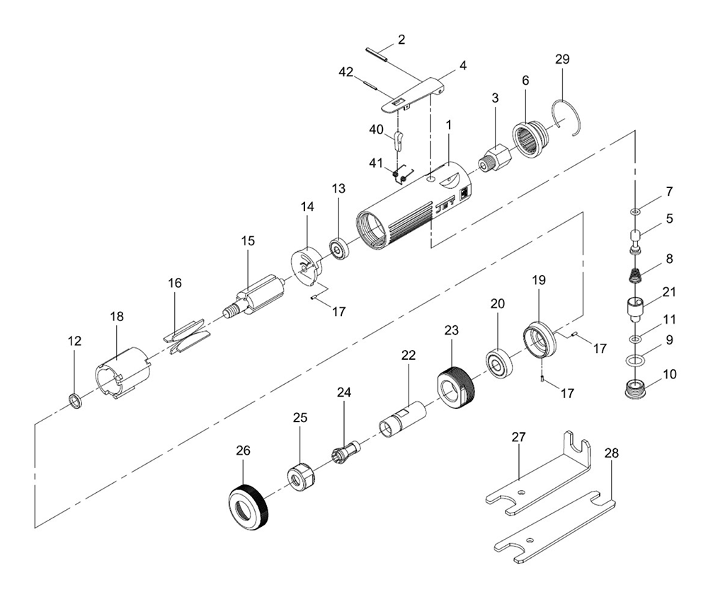 Fig-0 Diagram and Parts List for 505401  Jet Grinder