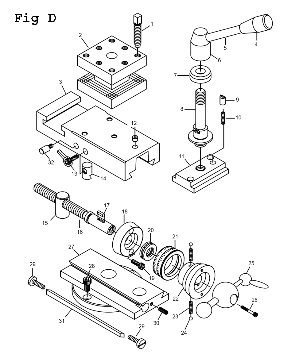 Fig-8 Diagram and Parts List for E-1340VS 892414 Jet Lathe