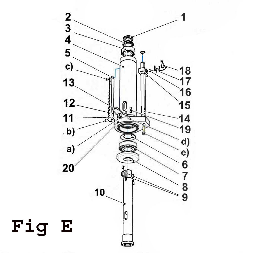 Fig-13 Diagram and Parts List for J-A3008M-PF2 354036 Jet Drill Press